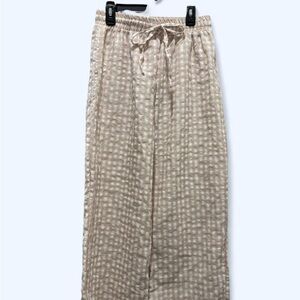 Beige Checkered Pants
